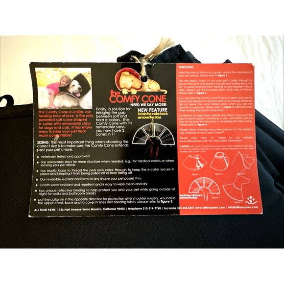 Comfy Cone E-Collar Soft Padded Dog Pet Recovery XL Extra Large 12" Black NEW - Picture 4 of 8